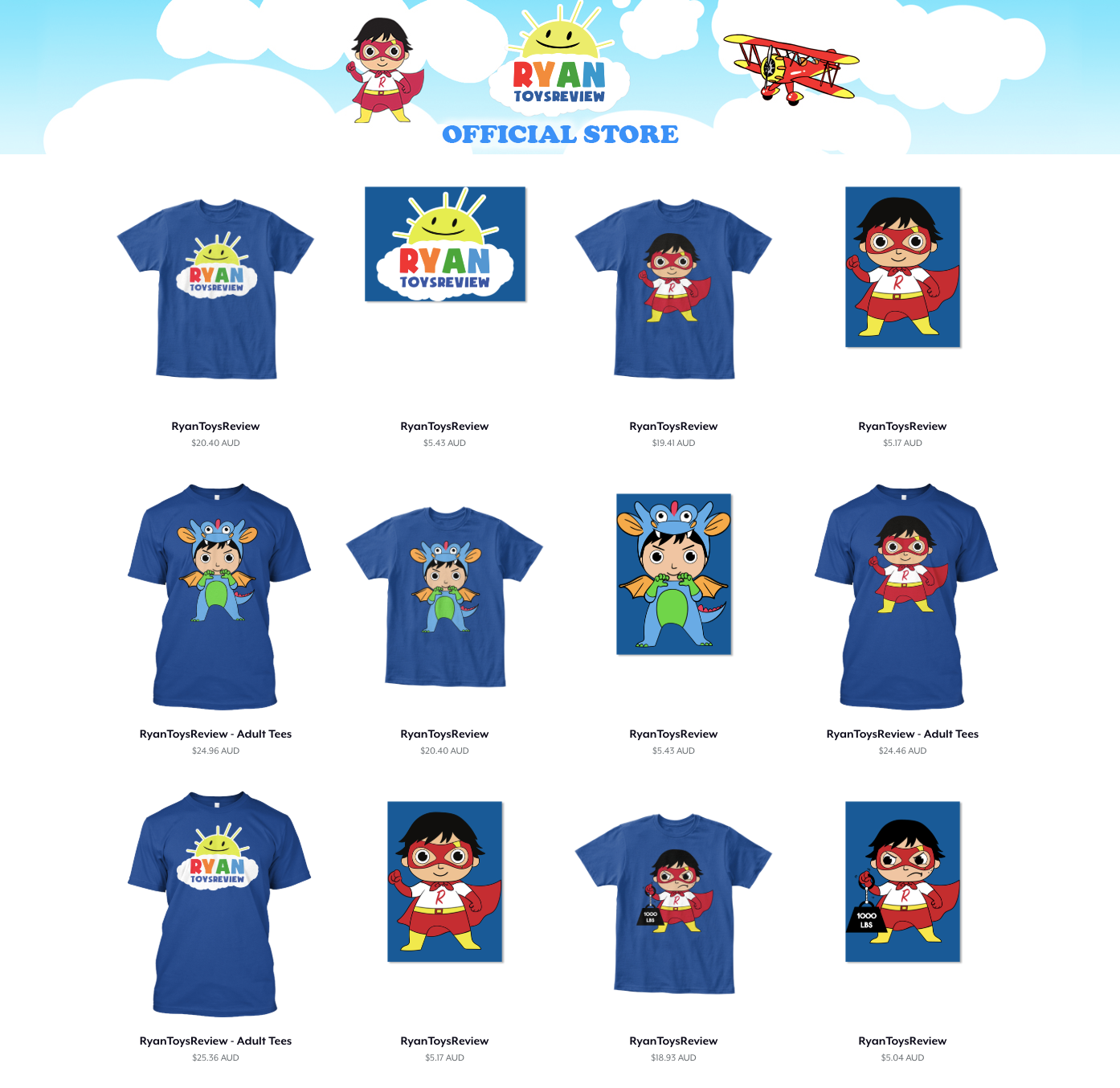 ryan's toy review shirt walmart