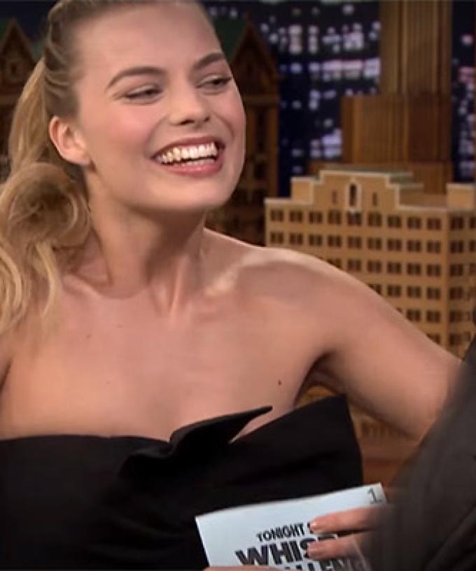 Margot Robbie Rules The Whisper Challenge With Jimmy Fallon