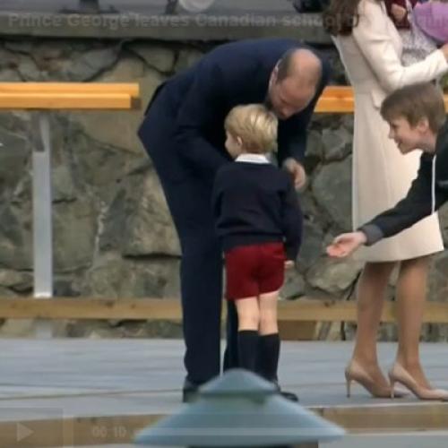 WATCH: Prince George Turns Down Another High Five In Canada