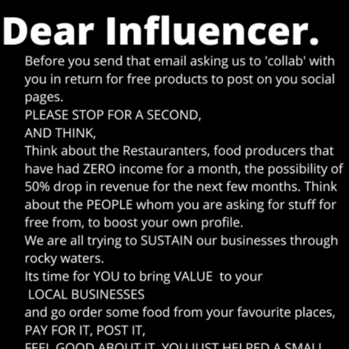Patisserie Calls Out Influencers Who Are Asking For Free Stuff While They Try To Sustain Their Business