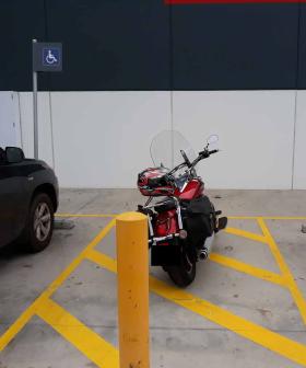 Motorbike Rider Gets Absolutely Torched For Parking Between Disabled Bays At Bunnings