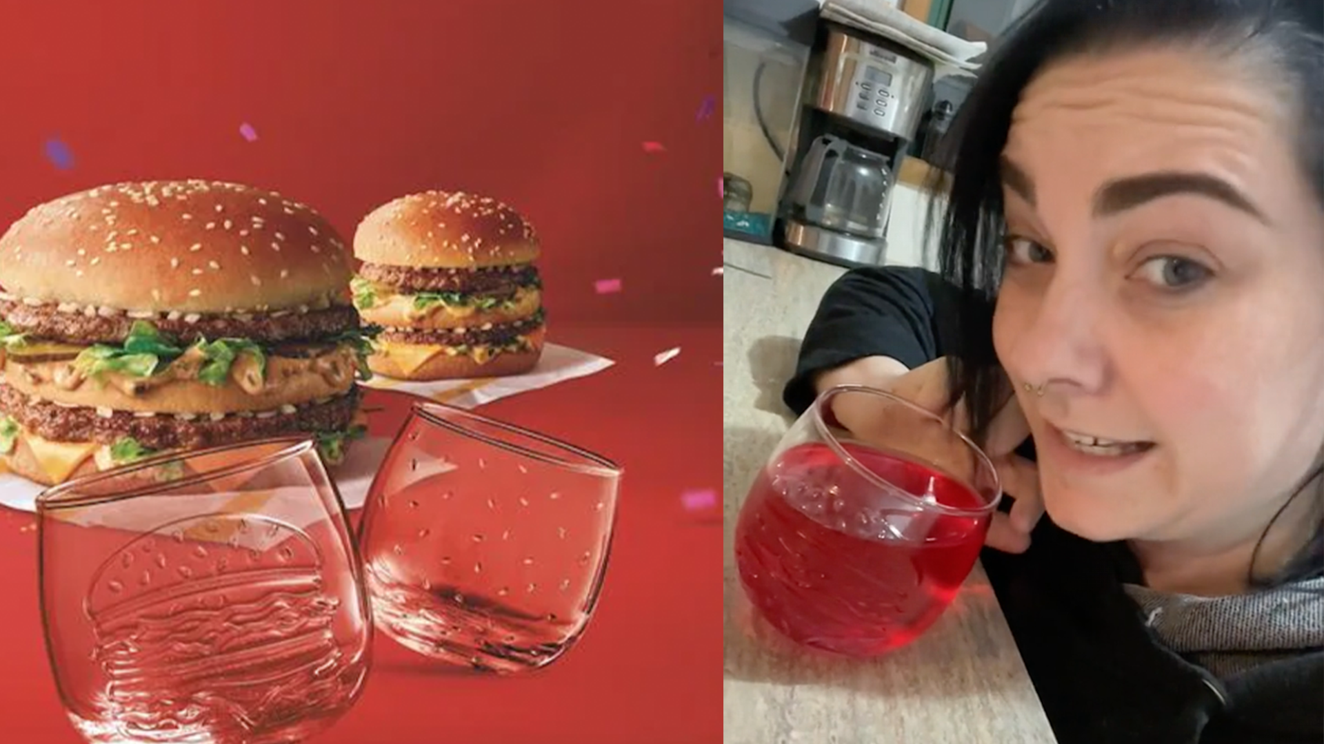 Wobbling Glass 2 for $25 McDonald's 50 Years Of Macca's SESAME 