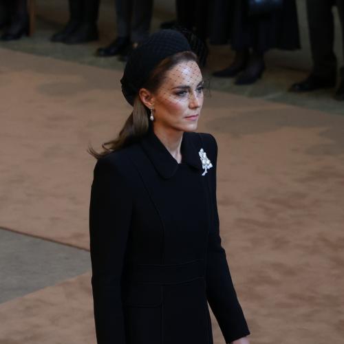 Princess Catherine Wears Queen's Brooch At Service