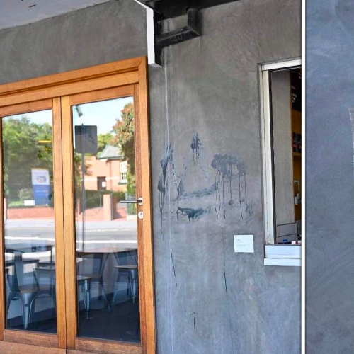 Cheltenham Café Hilariously Turns Graffiti Into Art Installation
