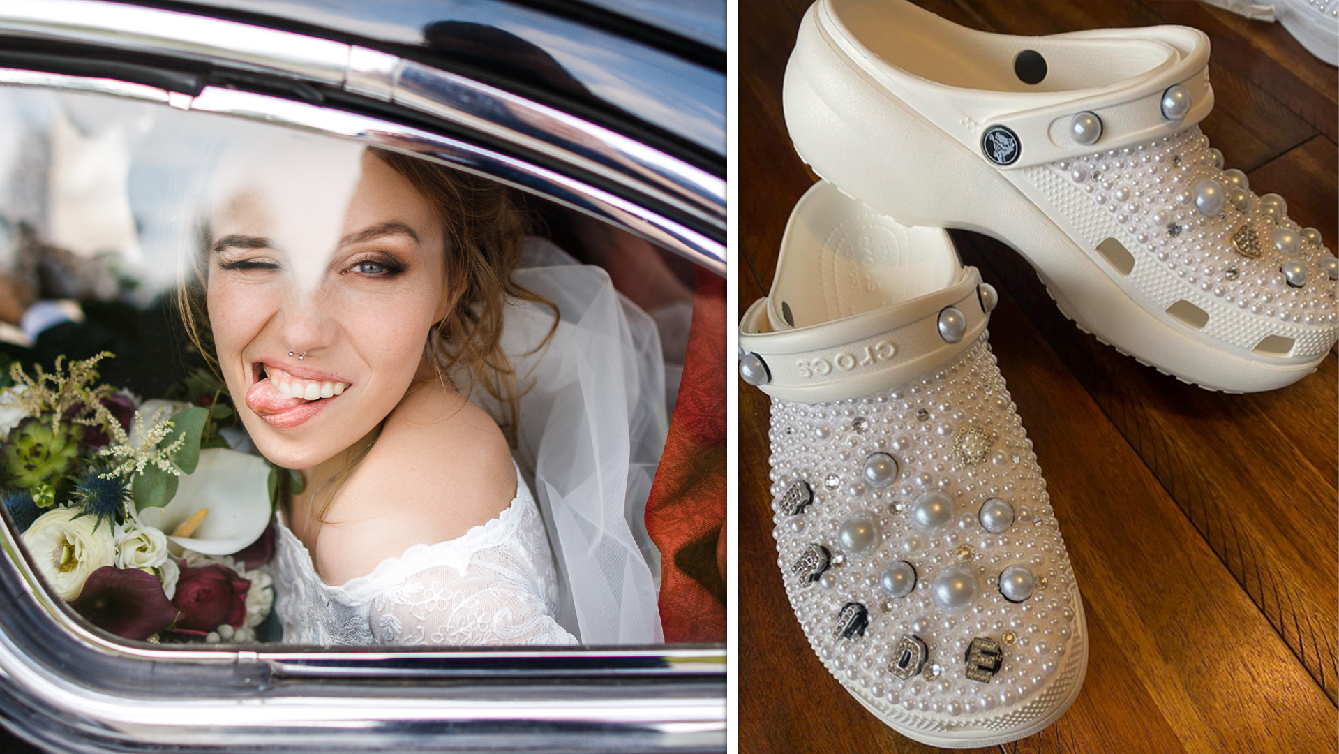 Brides Are Rocking Bedazzled Crocs Down The Aisle